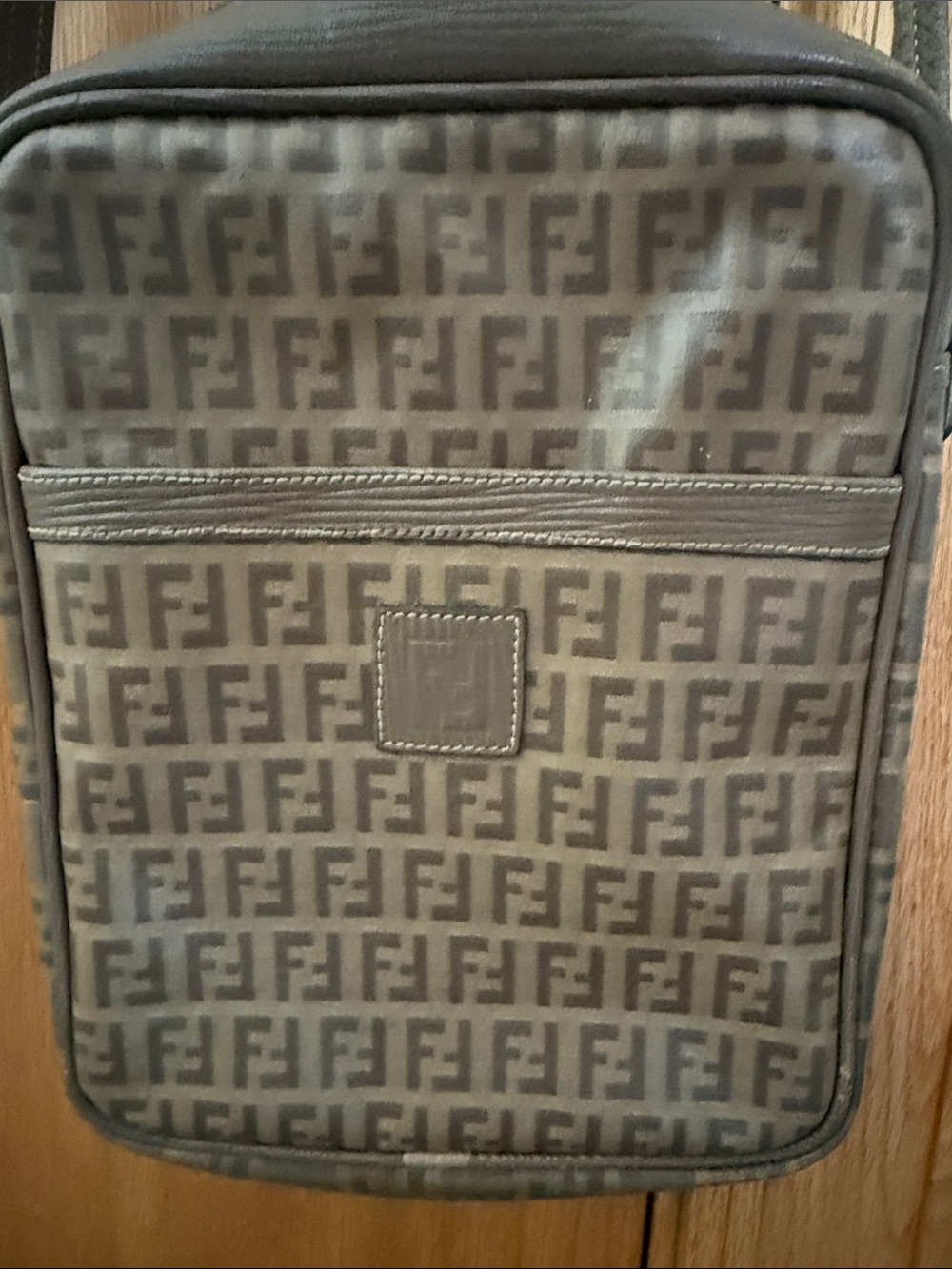 Fendi FF Logo Messenger Bag in Brown and Tan